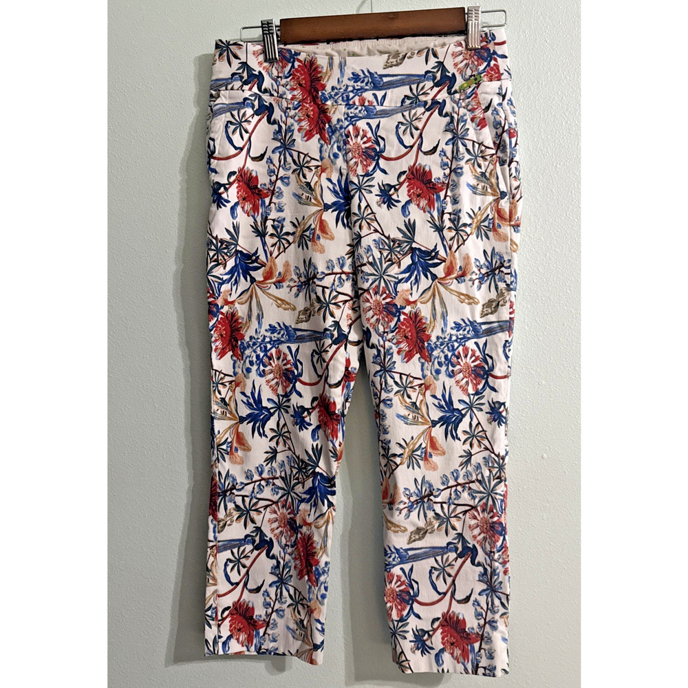 Swing Control Women's Mid-Rise Floral‎ Print Cropped Pants in Size 8 Summer Boho